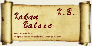 Kokan Balšić vizit kartica